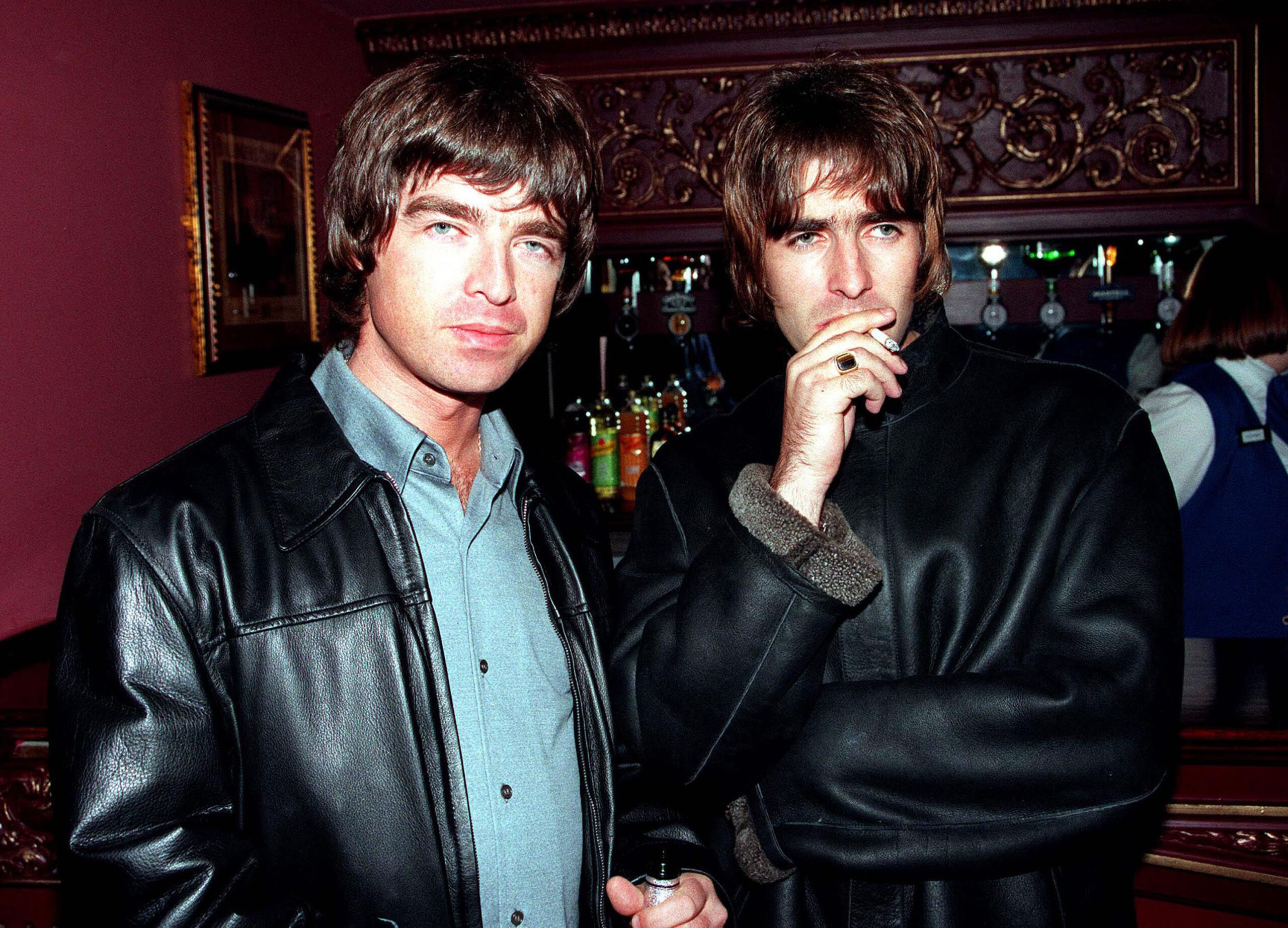 Oasis Noel and Liam Gallagher in London in 1995.